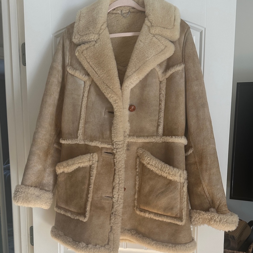Shearling Tan Women's Coat Vintage